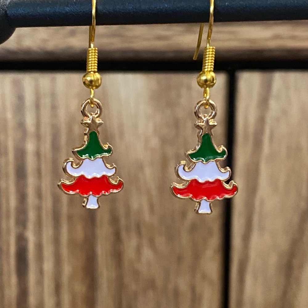 Hand Crafted Festive Christmas Tree Earrings